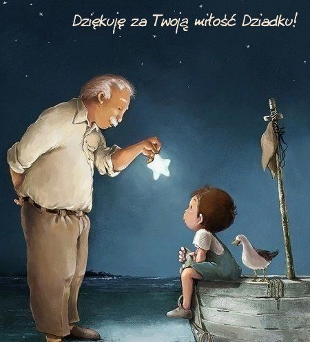 Dziadek trzymający gwiazdę z nieba